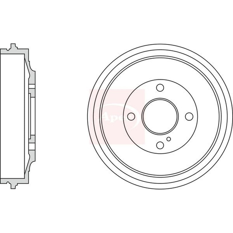 Apec Brake Drum Assembly Rear fits Ford B-Max 2012-2017 1.0 1.4 1.5 1.6