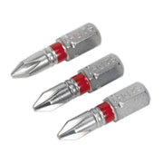 Sealey Power Tool Bit Phillips #1 Colour-Coded S2 25mm Pack of 3 AK210501 Sealey - Dynamic Drive