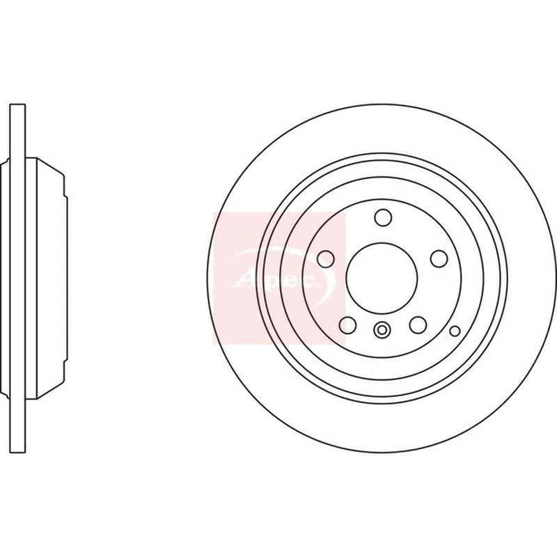 Apec 2 x Solid Rear Brake Discs DSK2386-x2