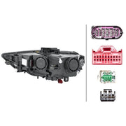 Hella Headlight Headlamp PSY24W Right fits Audi A3 2012-2020 1.2 1.4 1.6 1.8 2.0