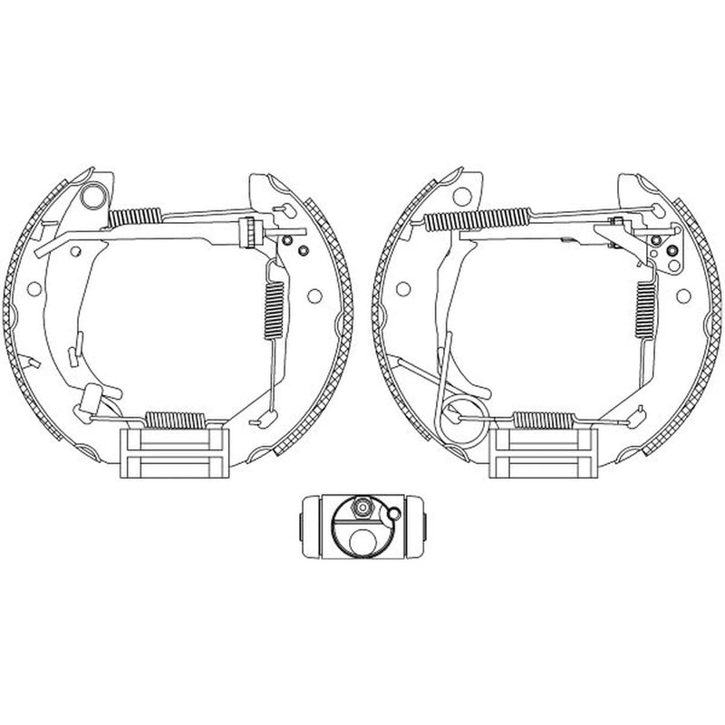 Mintex Brake Shoe Set Axle Kit fits Mercedes-Benz A-Class 1997-2004