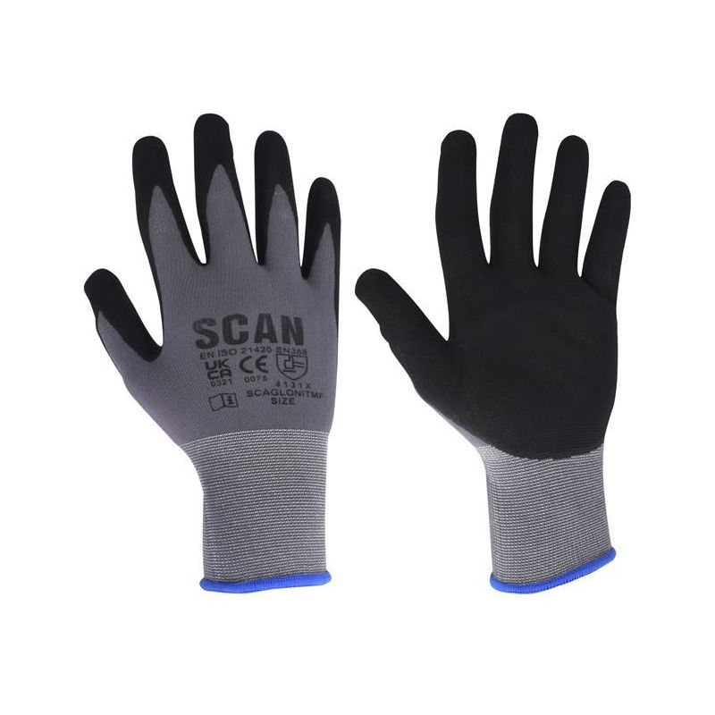 Scan Breathable Microfoam Nitrile Gloves - XL (Size 10) Scan - Dynamic Drive