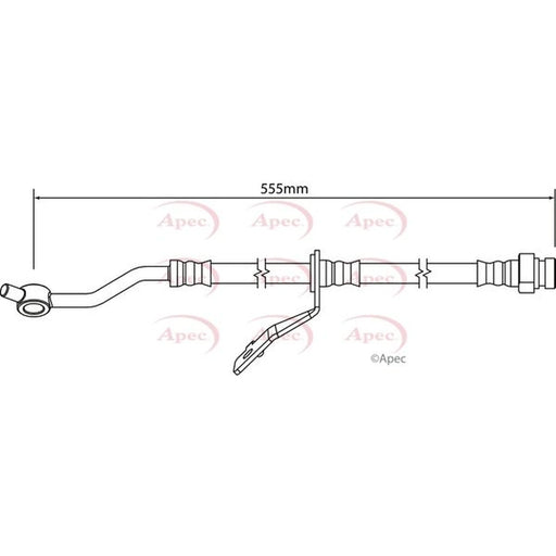 Apec Brake Hydraulic Hose Line Front Left HOS4260