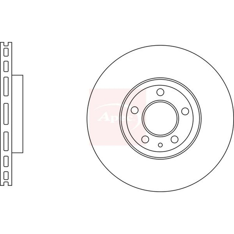 Apec 2 x Vented Brake Discs fits Ford Mondeo V Turnier 2015-2022 2.0