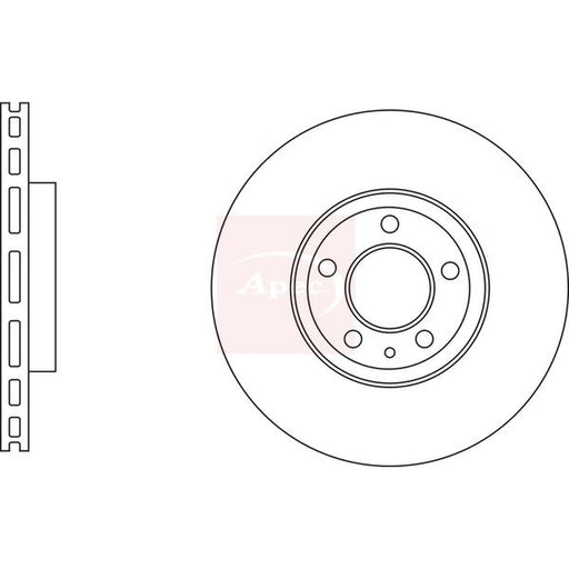 Apec 2 x Vented Brake Discs fits Ford Mondeo V Turnier 2015-2022 2.0