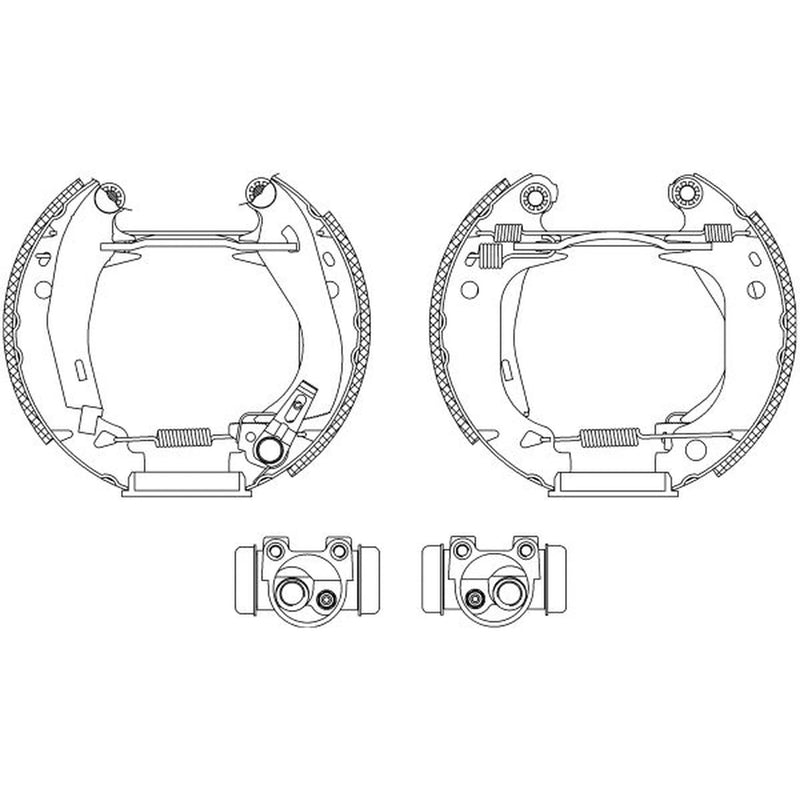 Mintex Brake Shoe Set Axle Kit fits Citroën Ax 1991-1996 1.4