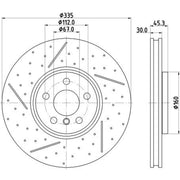 Mintex Front Dimples & Rear Dimples Brake Discs & Pads fits Mini Mini 2013-2019