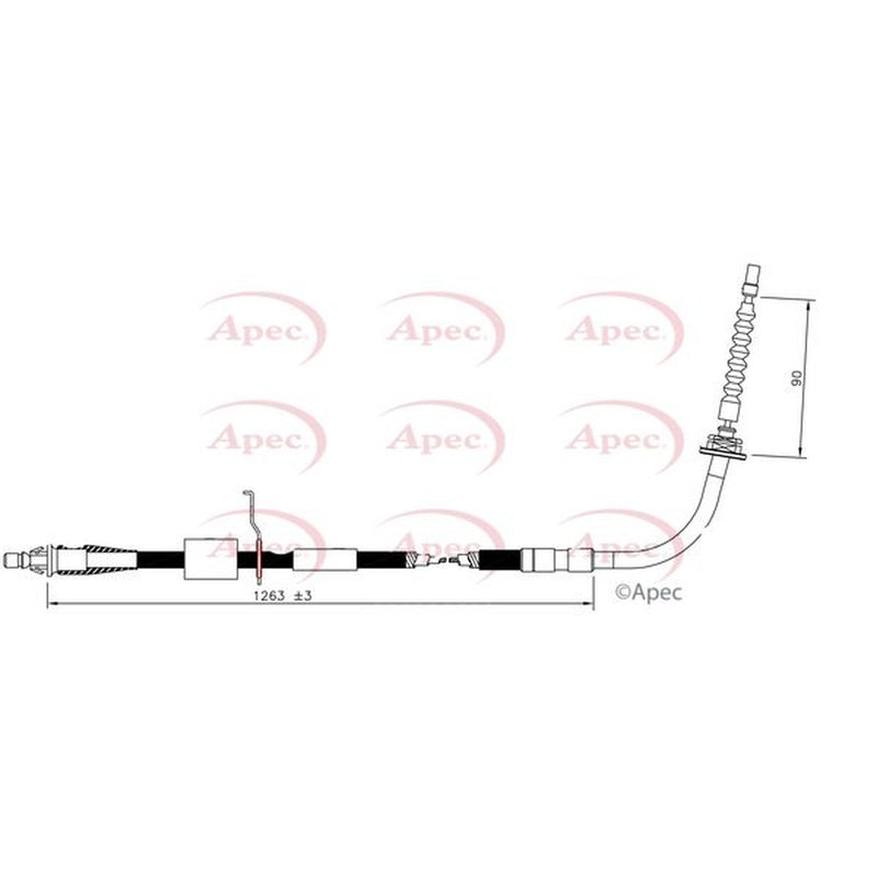 Apec Handbrake Cable Left Rear fits Mini Mini Countryman 2010-2016