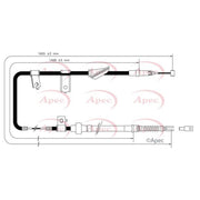 Apec Handbrake Cable Right Rear fits Honda Civic Aerodeck 1998-2001 1.5 1.6 1.8