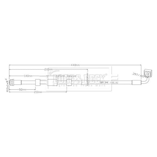 Borg & Beck Brake Hydraulic Hose Line Front BBH8938