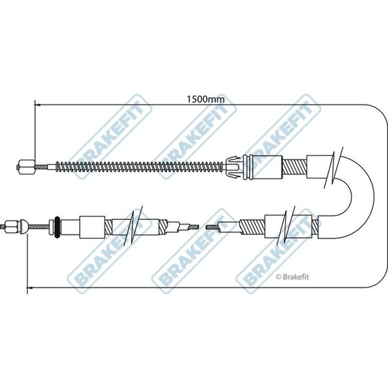 Apec Handbrake Cable Right Rear fits Citroën Xsara 1997-2005 1.4 1.6 1.8 1.9