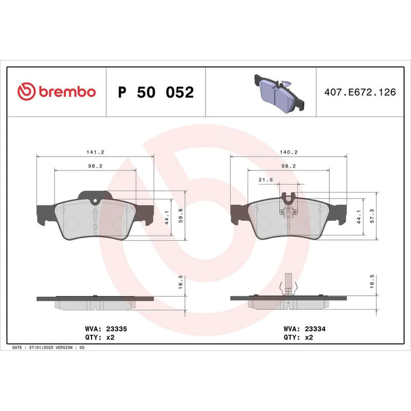 Brembo Rear Brake Solid Discs & Pads fits Mercedes-Benz Sl 2003-2012 230.467