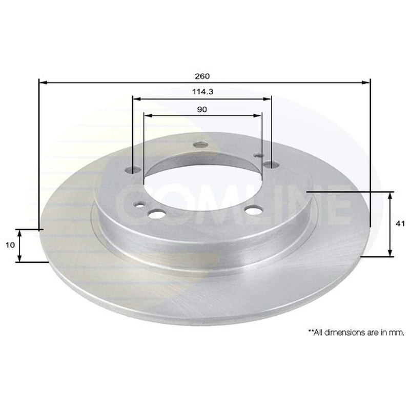 Comline 2 x Solid Brake Discs fits Mitsubishi Fto 1994-2001 1.8 2.0