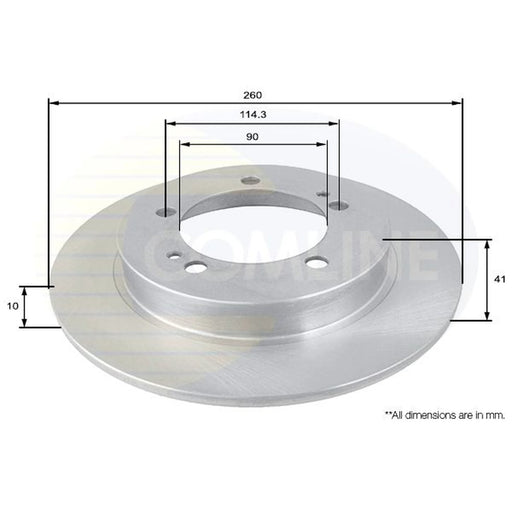 Comline 2 x Solid Brake Discs fits Mitsubishi Fto 1994-2001 1.8 2.0