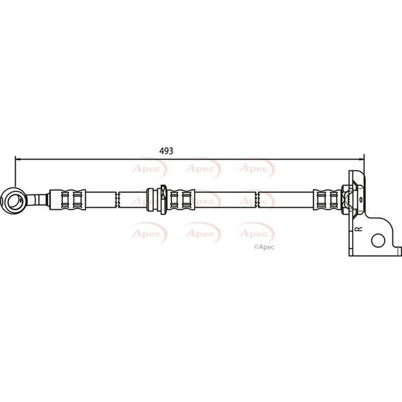 Apec Brake Hydraulic Hose Line Front Right fits Hyundai Santa Fé I 2000-2006