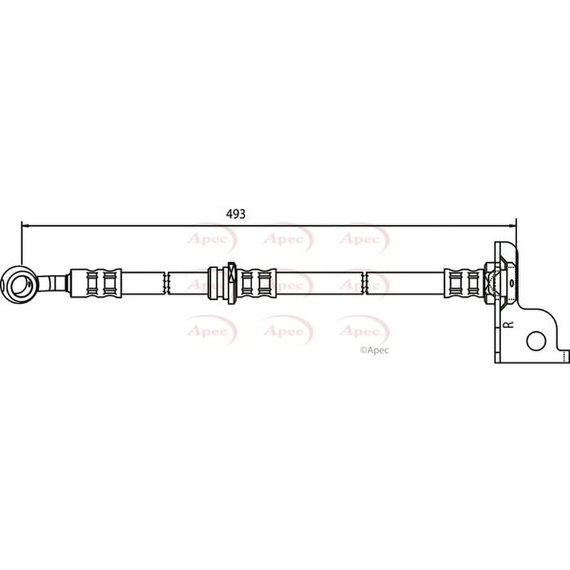 Apec Brake Hydraulic Hose Line Front Right HOS3573