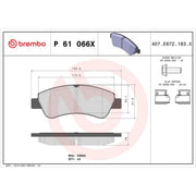 Brembo 4 x Front Brake Pad Set fits Citroën Ami 2020 on