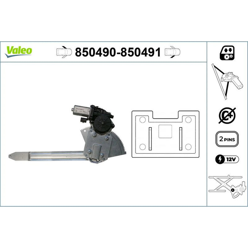 Valeo Electric Window Regulator Lifter Right Fro 850491