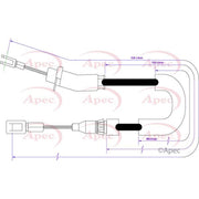 Apec Handbrake Cable Left Rear fits Mercedes-Benz Sprinter 2-T 1995-2006