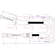 Apec Handbrake Cable Right Rear CAB1285