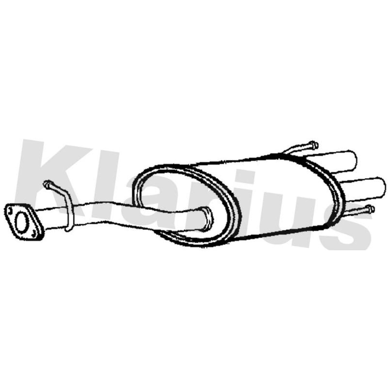 Klarius Box With Tail Pipe Rear fits Honda Prelude 1996-2001 2.0 2.2