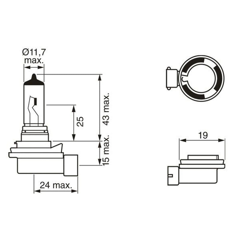 Bosch Eco H8 H8 12V 35W Pgj19-1-Eblbh8 1 987 302 805