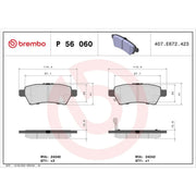 Brembo 4 x Rear Brake Pad Set fits Nissan Navara NP300 2005-2007 2.5
