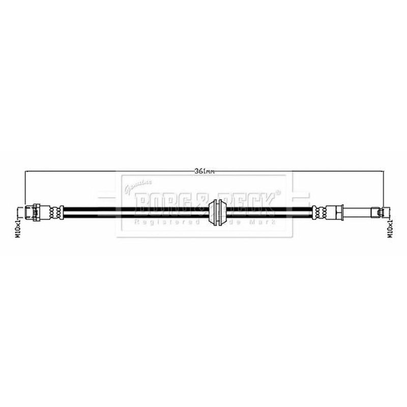 Borg & Beck Brake Hydraulic Hose Line Rear Right BBH8778