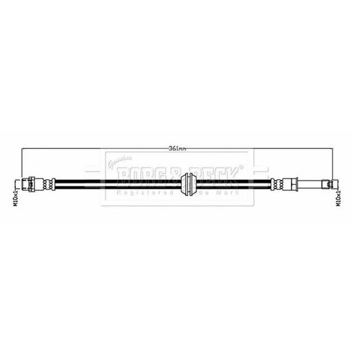 Borg & Beck Brake Hydraulic Hose Line Rear Right BBH8778
