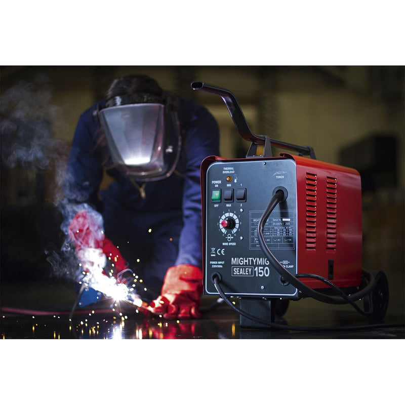 Sealey Professional Gas/No-Gas MIG Welder 150A 230V MIGHTYMIG150 Sealey - Dynamic Drive