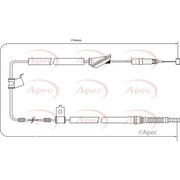 Apec Handbrake Cable Right Rear fits Honda Accord 1999-2002 1.8 2.0 2.3