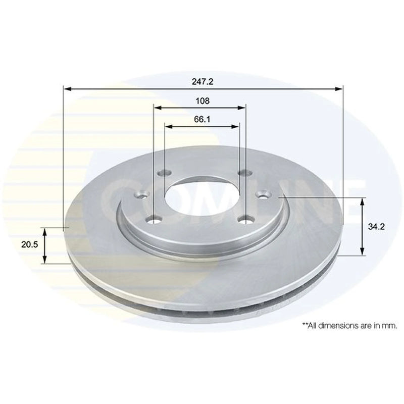 Comline Front Brake Internally Vented Discs & Pads fits Citroën Xsara 1997-2005