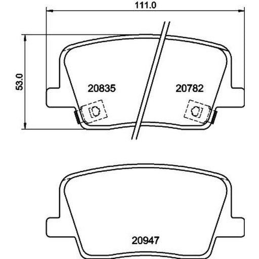 DON Rear Brake Pad Set fits Kg Mobility Rexton 2023 on 2.2