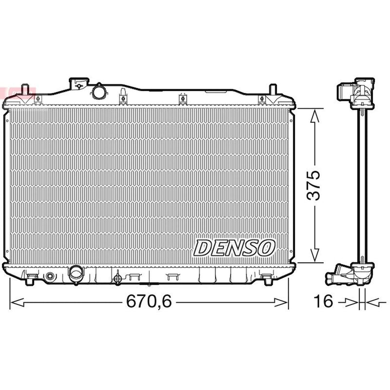 Denso Engine Radiator fits Honda Civic VIII 2005-2012 1.4 1.8