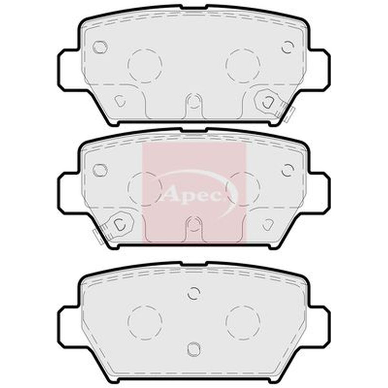 Apec Rear Brake Pad Set fits Mitsubishi Eclipse Cross 2017 on 1.5