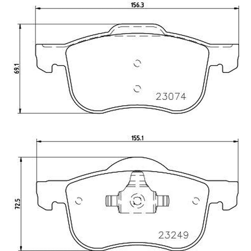 DON Front Brake Pad Set fits Volvo S60 I 2000-2010 2.0 2.4 2.5