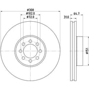 Mintex 2 x Vented Front Brake Discs MDC3217C-x2