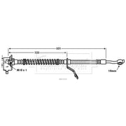 Borg & Beck Brake Hydraulic Hose Line Front Left BBH7629