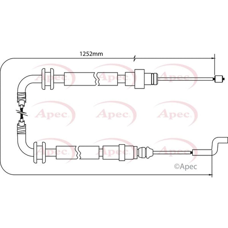 Apec Handbrake Cable Right Rear CAB1522