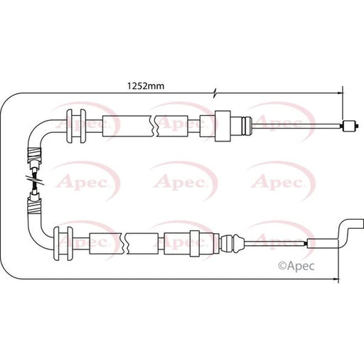 Apec Handbrake Cable Right Rear CAB1522