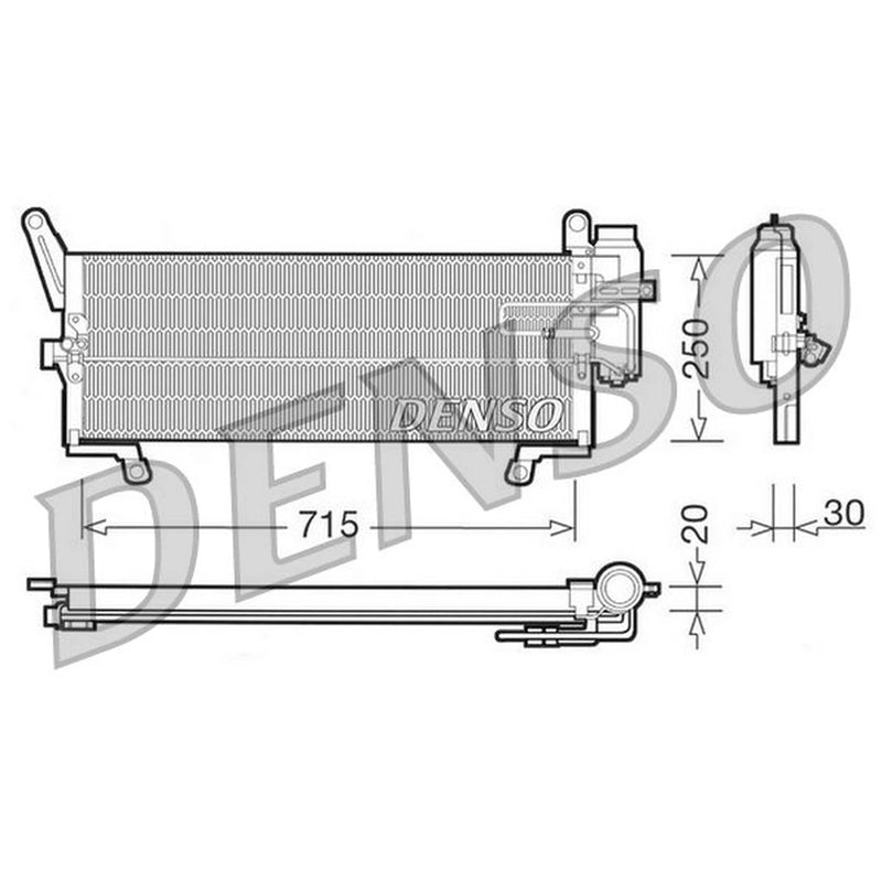 Denso Air Conditioning Condenser fits Fiat Punto 1993-1999 1.1 1.6
