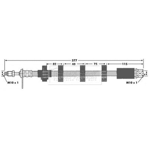 Borg & Beck Brake Hydraulic Hose Line Front Left BBH6684