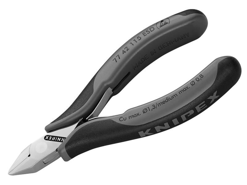 Knipex ESD Electronics Diagonal Cutters - Pointed Head Flush Cut Non Bevelled 115mm Knipex - Dynamic Drive