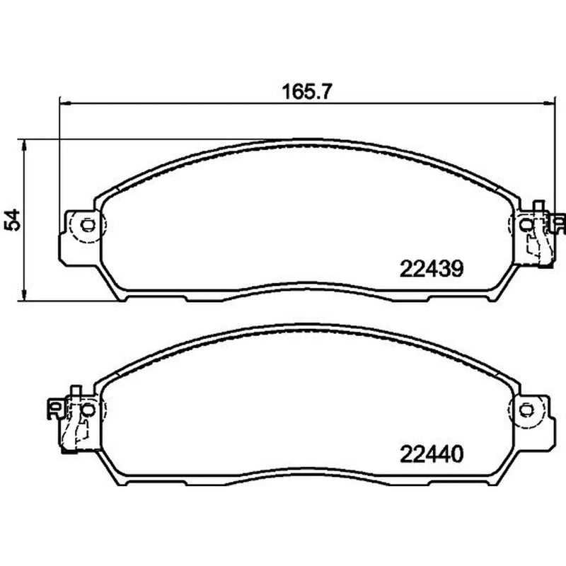 Mintex Front Brake Pad Set fits Nissan Leaf 2017 on