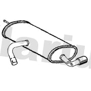 Klarius Box With Tail Pipe Rear fits Seat Leon 2013-2020 1.0 1.2