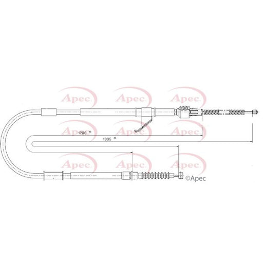 Apec Handbrake Cable Right Rear CAB1854