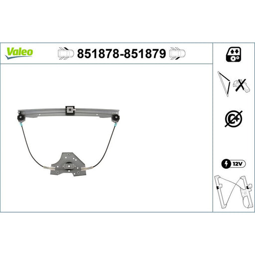 Valeo Electric Window Regulator Lifter Left Front 851878