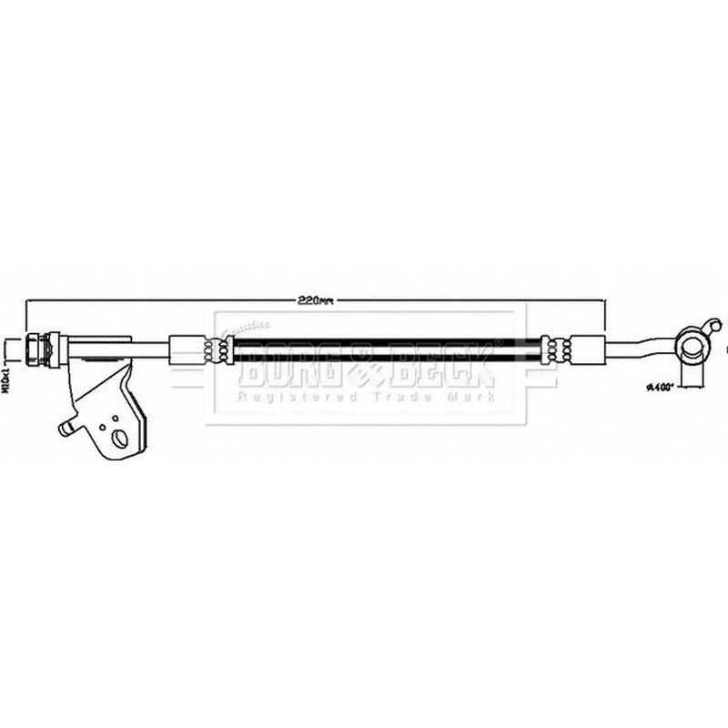 Borg & Beck Brake Hydraulic Hose Line outer BBH8579