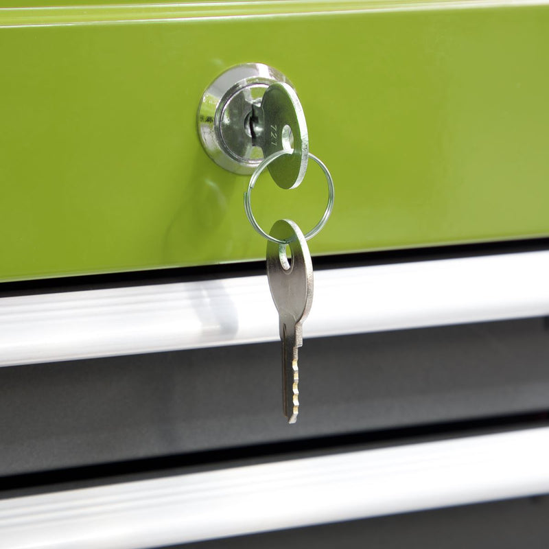 Sealey Topchest Mid-Box & Rollcab 9 Drawer Stack Hi-Vis Green AP2200BBHVSTACK Sealey - Dynamic Drive