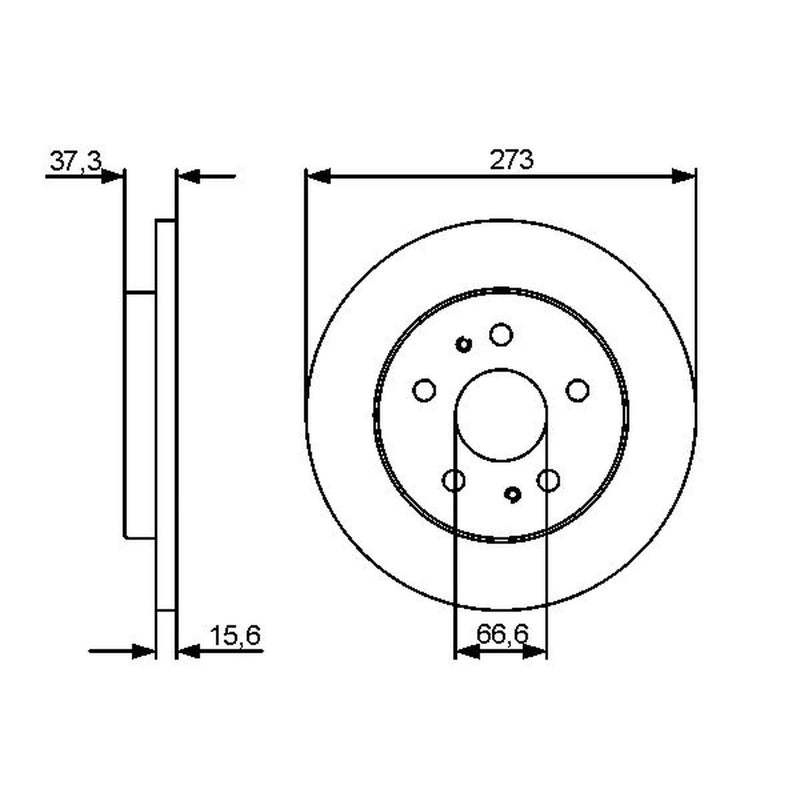 Bosch 2 x Solid Front Brake Discs 0986479432-x2